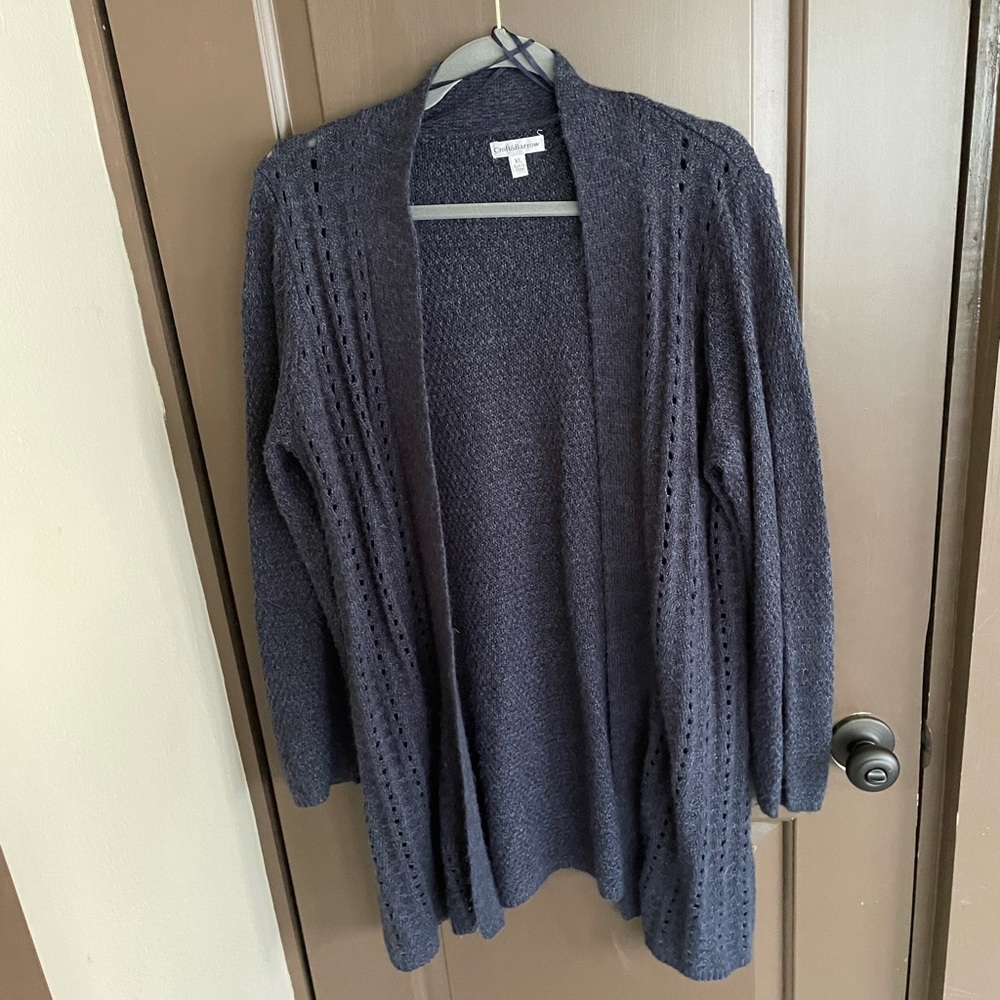 Croft & Barrow Blue Crochet Long Cardigan XL - Picture 5 of 16